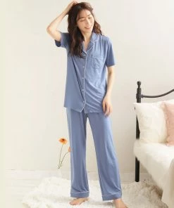 Aimerfeel Cool Touch Material Pajamas Top-Bottom Set SLEEP