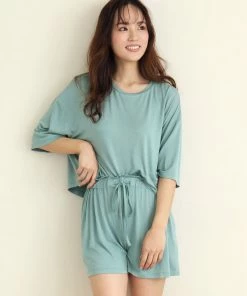 Aimerfeel Simple High-waist Top And Shorts Set