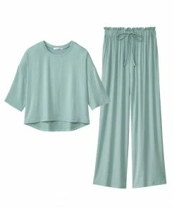 Aimerfeel SLEEP Simple High Waist Top And Bottom Set