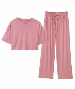 Aimerfeel SLEEP Simple High Waist Top And Bottom Set