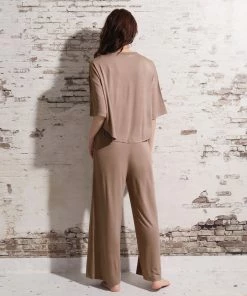 Aimerfeel SLEEP Simple High Waist Top And Bottom Set