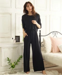 Aimerfeel SLEEP Simple High Waist Top And Bottom Set