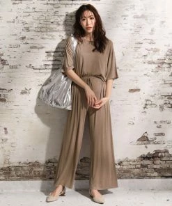 Aimerfeel SLEEP Simple High Waist Top And Bottom Set