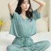 Aimerfeel SLEEP Simple High Waist Top And Bottom Set