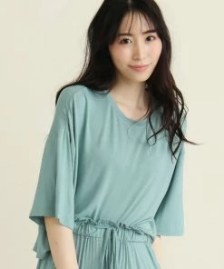 Aimerfeel SLEEP Simple High Waist Top And Bottom Set