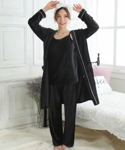 Aimerfeel SLEEP Rib Velor 3-piece Roomwear Set