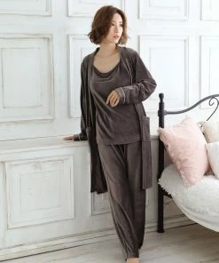 Aimerfeel SLEEP Rib Velor 3-piece Roomwear Set