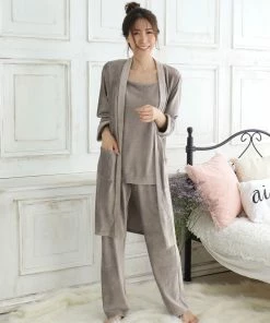 Aimerfeel SLEEP Rib Velor 3-piece Roomwear Set