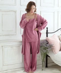Aimerfeel SLEEP Rib Velor 3-piece Roomwear Set