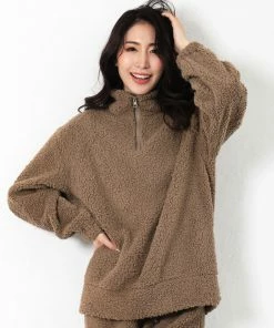 Aimerfeel Half-Zip Hooded Fleece Top And Bottom Set SLEEP