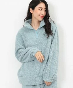 Aimerfeel Half-Zip Hooded Fleece Top And Bottom Set SLEEP