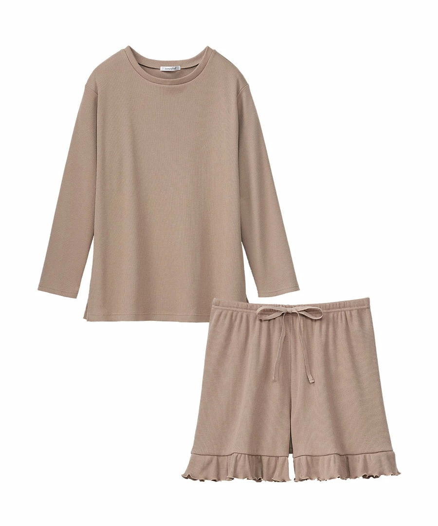 Aimerfeel Ribbed Cut-and-Sew Top-and-Bottom Set SLEEP