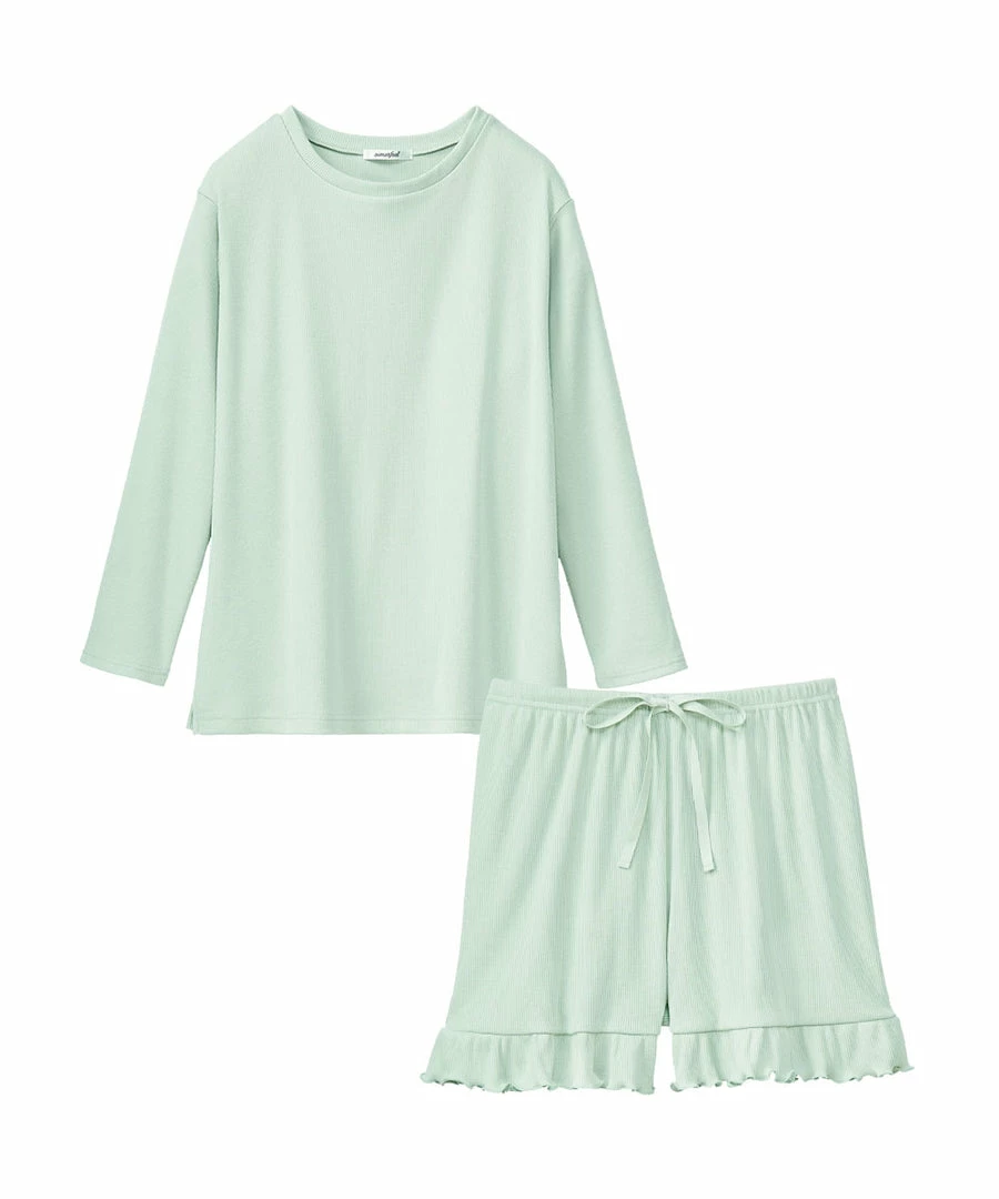 Aimerfeel Ribbed Cut-and-Sew Top-and-Bottom Set SLEEP