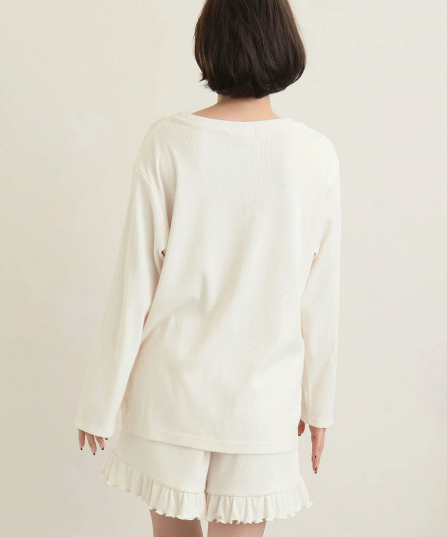 Aimerfeel Ribbed Cut-and-Sew Top-and-Bottom Set SLEEP