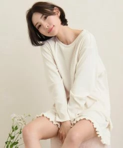 Aimerfeel Ribbed Cut-and-Sew Top-and-Bottom Set SLEEP