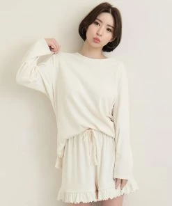 Aimerfeel Ribbed Cut-and-Sew Top-and-Bottom Set SLEEP