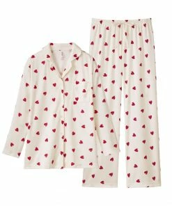 Aimerfeel Pajama Top-Bottom Set With Bear Heart Pattern SLEEP