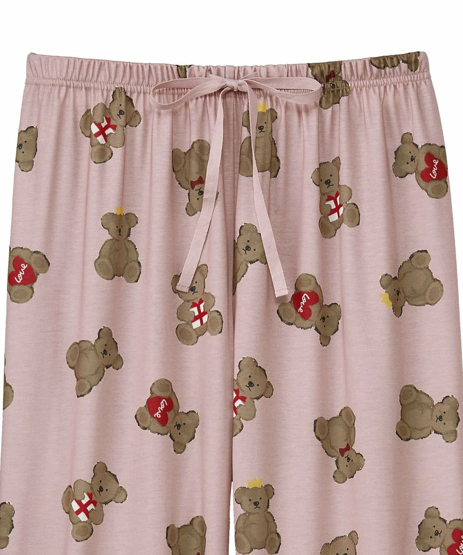 Aimerfeel Pajama Top-Bottom Set With Bear Heart Pattern SLEEP