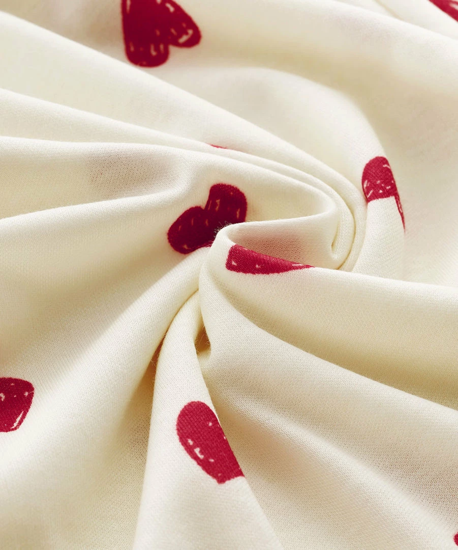 Aimerfeel Pajama Top-Bottom Set With Bear Heart Pattern SLEEP