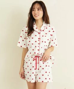 Aimerfeel SLEEP Cotton 100% Soccer Fabric Short Sleeve Pajamas Top-Bottom Set