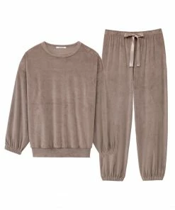 Aimerfeel Soft Boa Fleece Pajamas Top And Bottom Set
