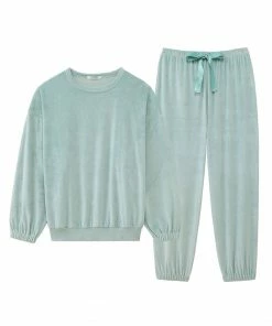 Aimerfeel Soft Boa Fleece Pajamas Top And Bottom Set