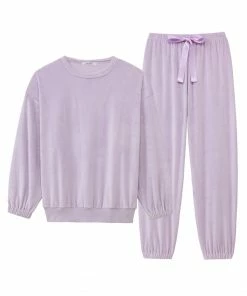 Aimerfeel Soft Boa Fleece Pajamas Top And Bottom Set