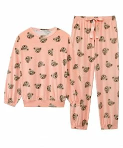 Aimerfeel Soft Boa Fleece Pajamas Top And Bottom Set