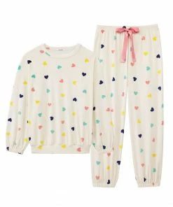 Aimerfeel Soft Boa Fleece Pajamas Top And Bottom Set