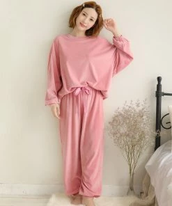 Aimerfeel Soft Boa Fleece Pajamas Top And Bottom Set