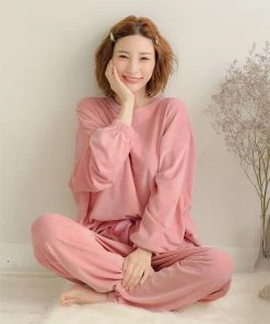 Aimerfeel Soft Boa Fleece Pajamas Top And Bottom Set