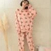 Aimerfeel Soft Boa Fleece Pajamas Top And Bottom Set