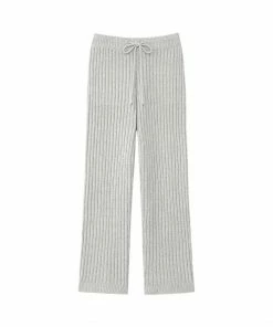 Aimerfeel Rib Chiffon Knit Long Pant