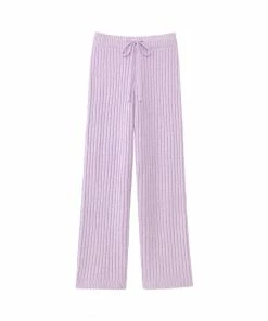 Aimerfeel Rib Chiffon Knit Long Pant