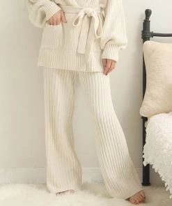Aimerfeel Rib Chiffon Knit Long Pant