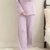 Aimerfeel Rib Chiffon Knit Long Pant