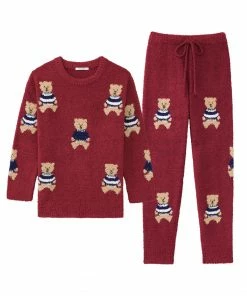 Aimerfeel Bear Chenille Yarn Top And Bottom Set SLEEP