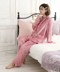 Aimerfeel Fluffy Fleece Top-Bottom Set
