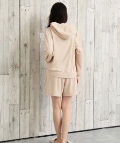Aimerfeel Hooded Hoodie And Shorts Top-and-Bottom Set SLEEP