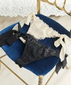 Aimerfeel Chiffon Tie-up Bow Ribbon Thong Panty PANTIES